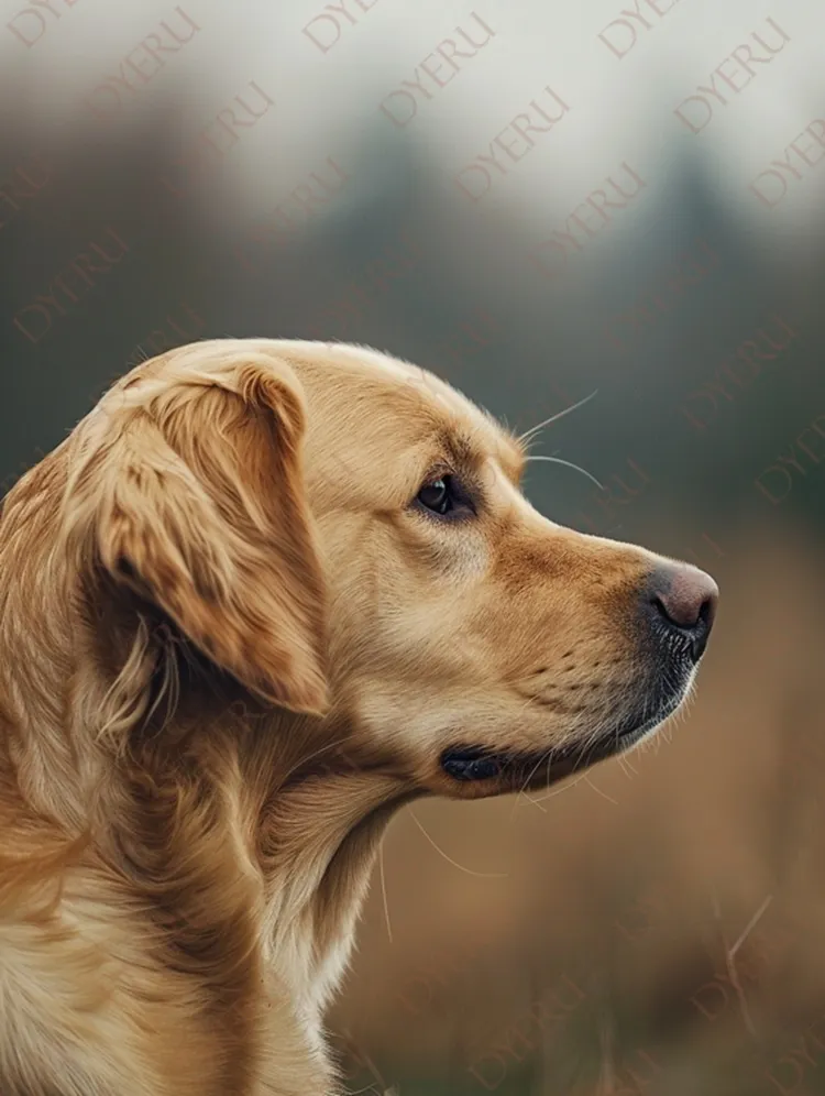 Perfil de um Labrador Retriever Dourado em Ambiente Natural