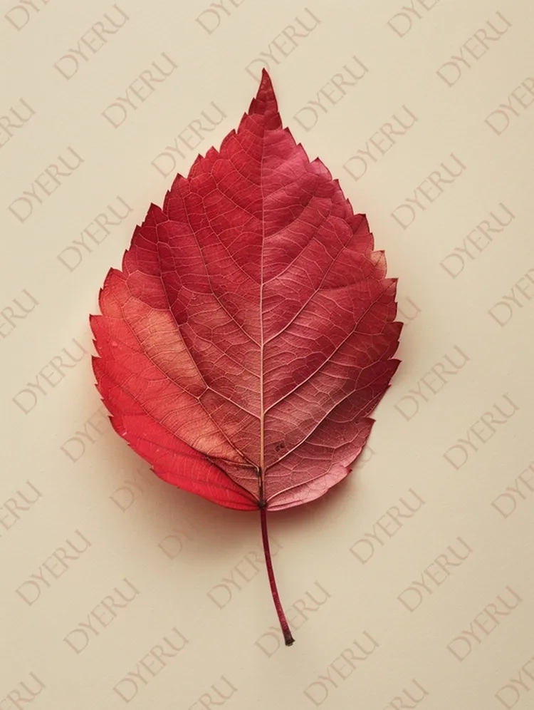 Folha Vermelha de Outono em Fundo Neutro - Elemento Natural para Design e Decoração